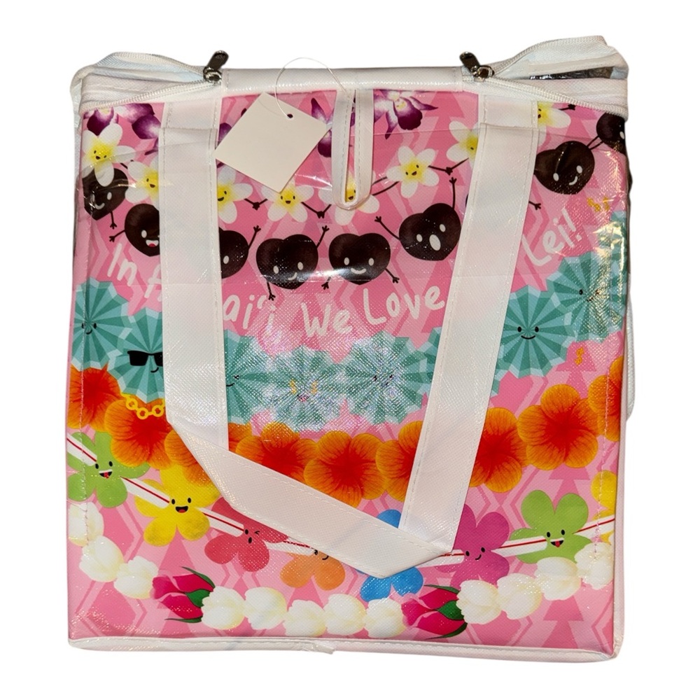 Foodland Hawaii Pineapple & Lei Insulated Reusable Cooler bag set of 2 NWT - Picture 4 of 8